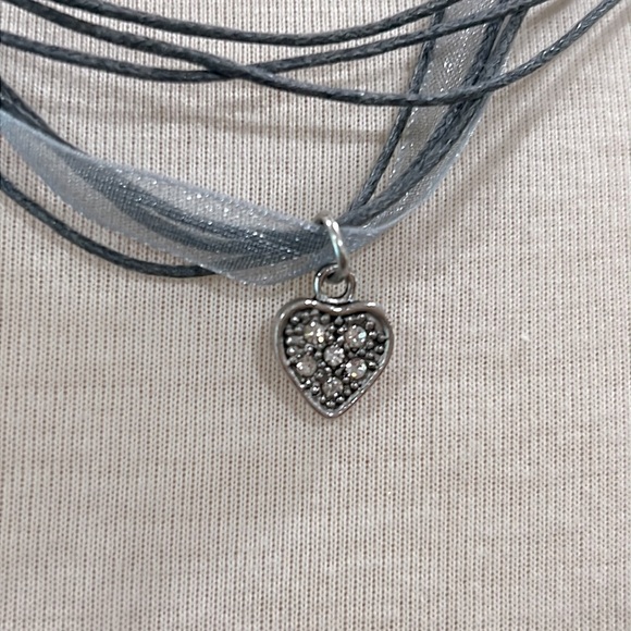 Heart Charm Ribbon and Cord Necklace - Picture 5 of 5